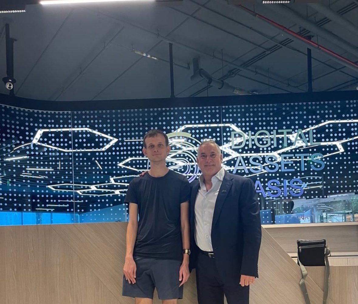 Vitalik Buterin Founder of Ethereum in UAE visiting a digital assets blockchain free zone